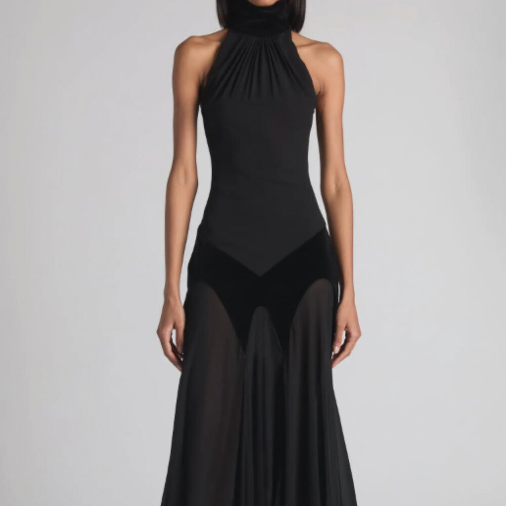 Alexander McQueen Dress Halter Neck Silk Georgette Evening Gown AW 2025 $3.75K